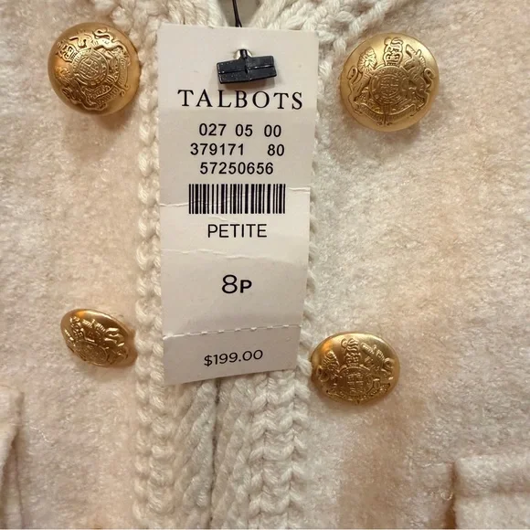 Talbots Berkshire Wool Blend
Crop Blazer Jacket Cream Women 8P NWT - Picture 9 of 13